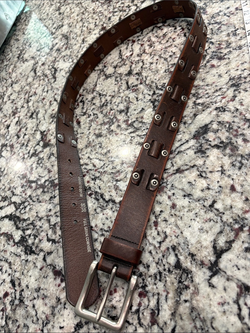 Fossil Brown Leather Belt 38” EUC